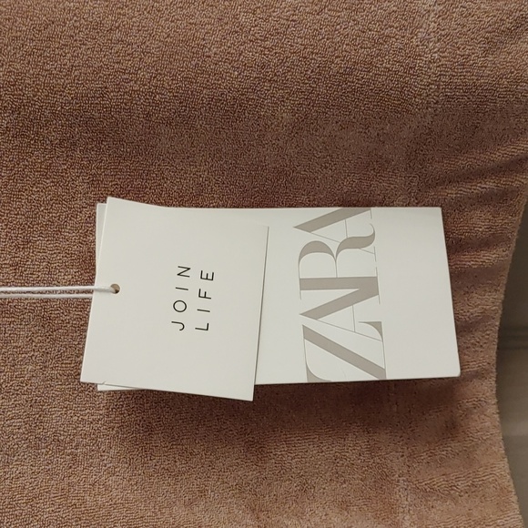 NWT Women's Zara Tan Cotton Blend Crop Top Large - Picture 4 of 12